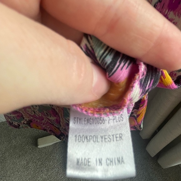 Jodifl Polyester Colorful Multicolor Lightweight Plus Size 2XL Blouse - Picture 8 of 8